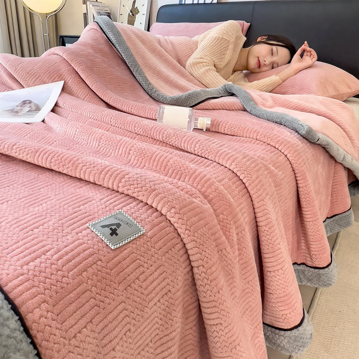 Thick milk fiber fleece blanket, solid color