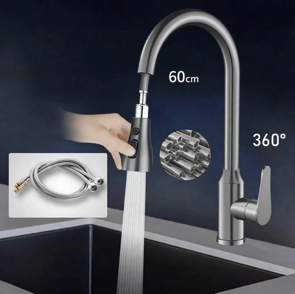 Pull-out kitchen faucet with ceramic valve