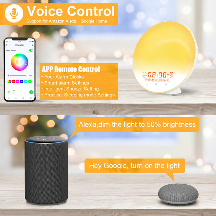 Smart WiFi Daylight Alarm Clock Lamp with App Control