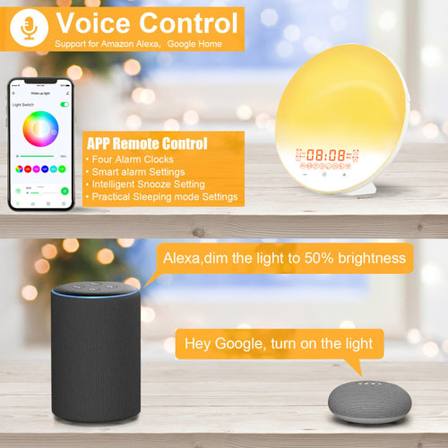 Smart WiFi Daylight Alarm Clock Lamp with App Control