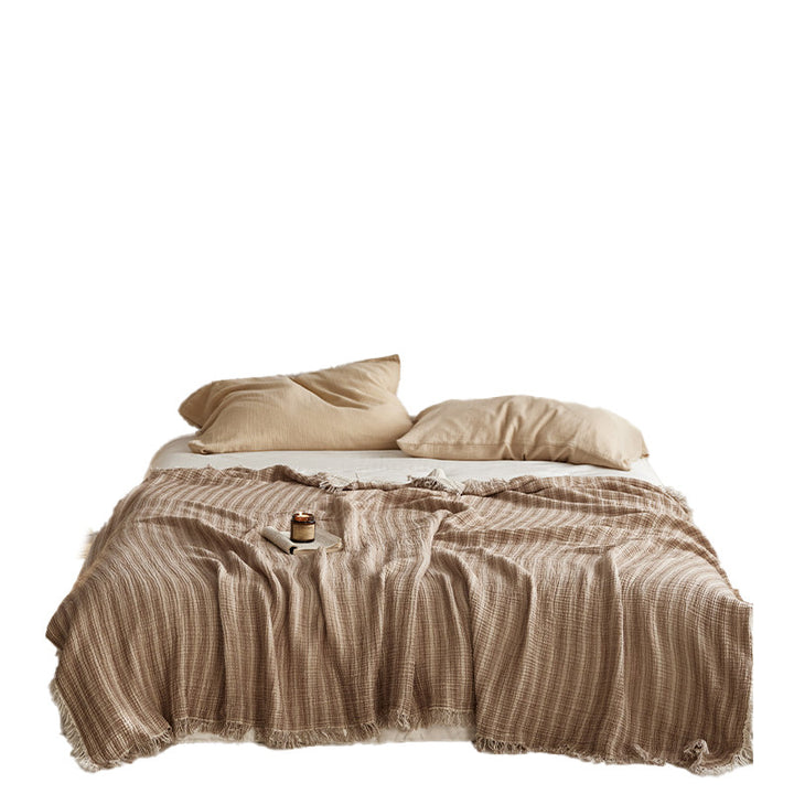Cotton gauze blanket, checkered, for sofa and bed