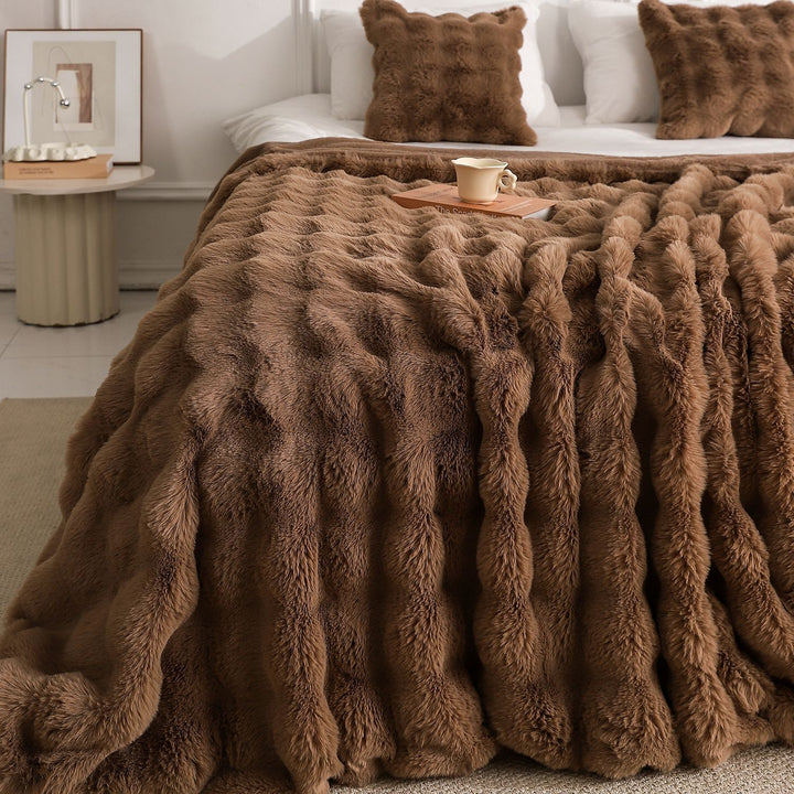 Reversible wool blanket, fleece, various sizes