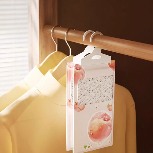 Hanging dehumidifier bag with fragrance