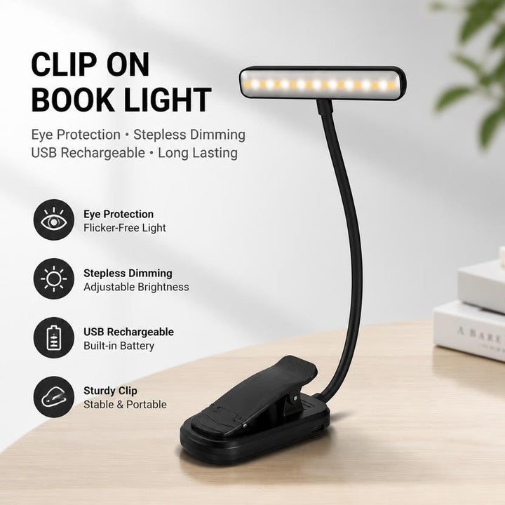 LED Clamp Light, 19 LEDs, USB-C