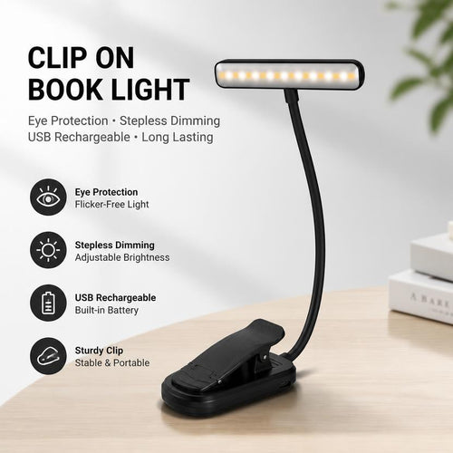 LED Clamp Light, 19 LEDs, USB-C