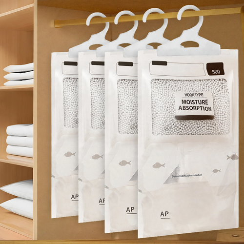 Hanging dehumidifier for wardrobes
