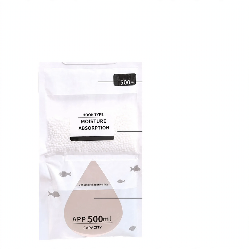 Hanging dehumidifying bag for moisture regulation