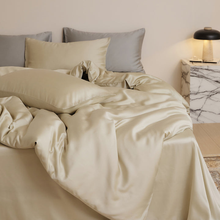 Bedding set, 4-piece, Lyocell, Solid color