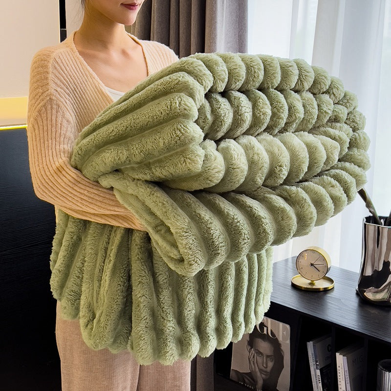 Rabbit Fur Fleece Wool Blanket, Polyester, 300–500 g