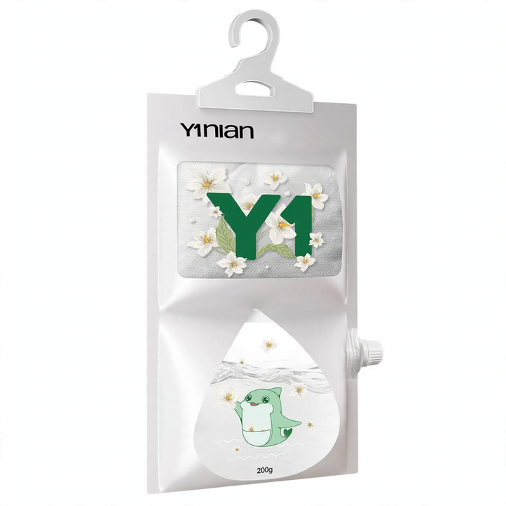 Hanging dehumidifying bag against moisture