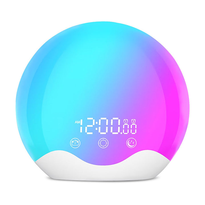 LED daylight alarm clock in shell shape with mood light