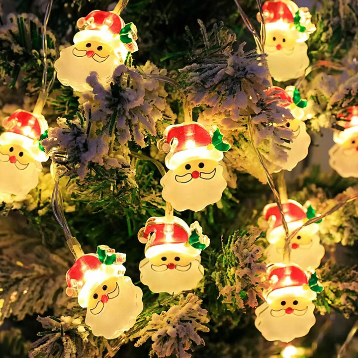 LED Christmas string lights with various motifs