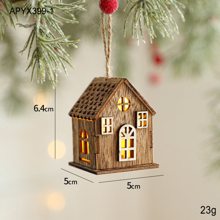 Decorative LED wooden hut for a festive atmosphere