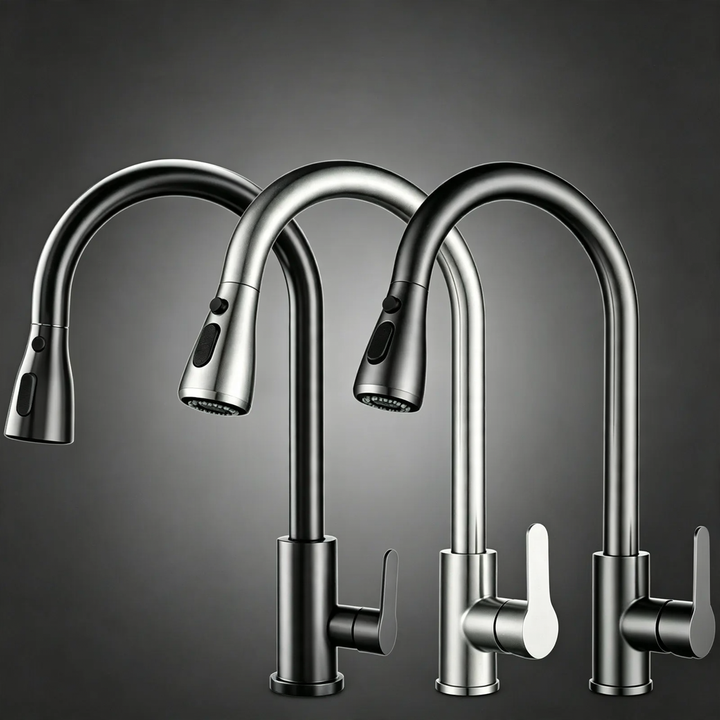 Pull-out kitchen faucet with ceramic valve