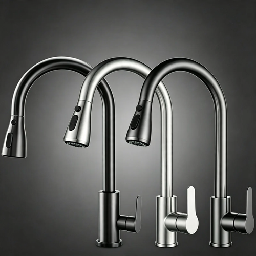 Pull-out kitchen faucet with ceramic valve