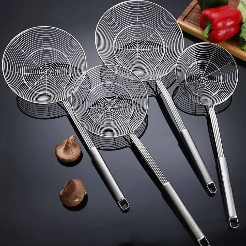 1pc Stainless Steel Double Round Spoon for Frying Draining Straining | Bowlift