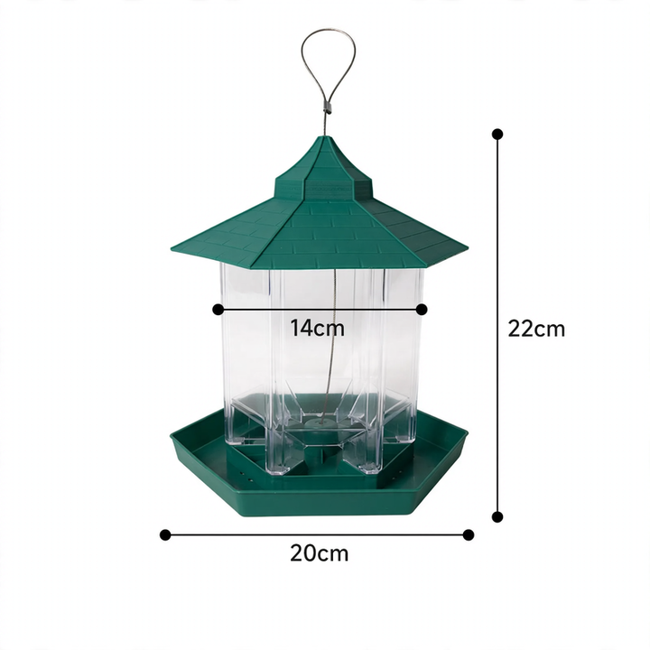 Semi-automatic feeding station for birds, hanging