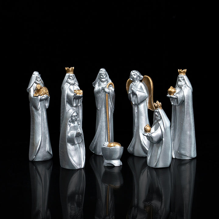 Nativity figures set made of resin, 8-piece