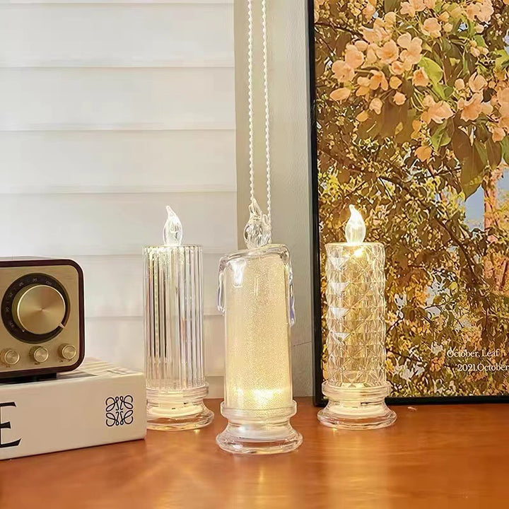 LED-Real Wax Look Candle with Rose Light Effect