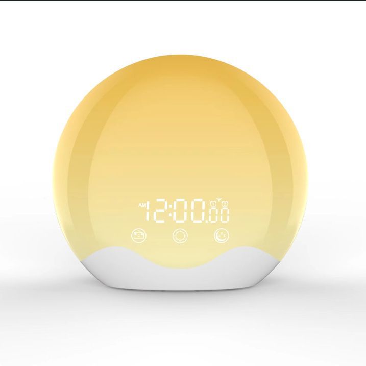 LED alarm clock with sunrise simulation and mood light
