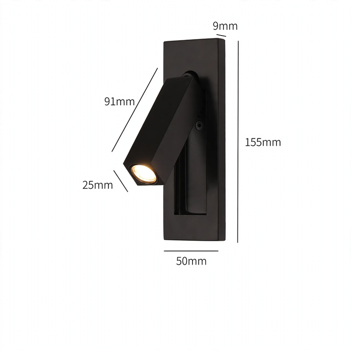 Wall lamp with reading light and USB charging port