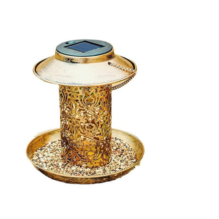 Solar-Bird-Feeding Station with LED Lighting