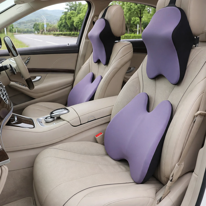 Car neck pillow and lumbar support, memory foam