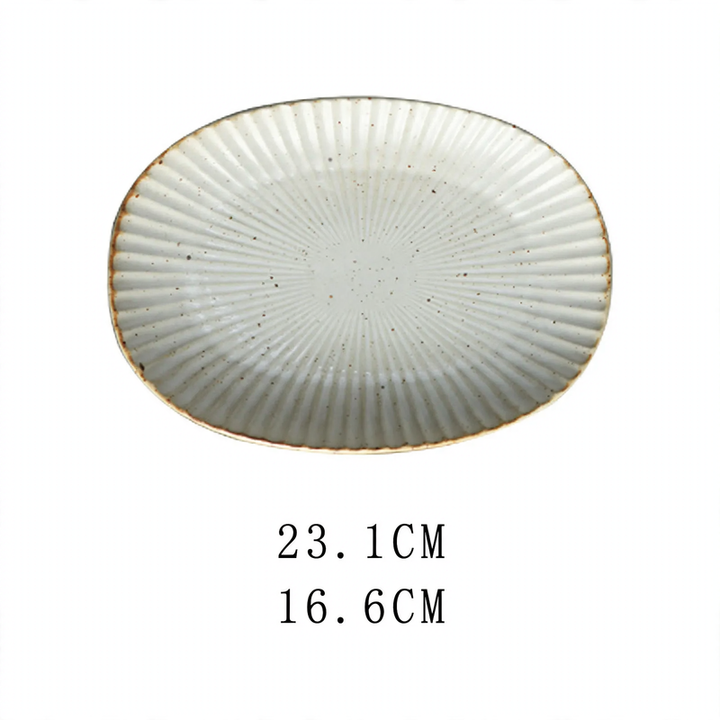 Ceramic bowl, elliptical, handmade