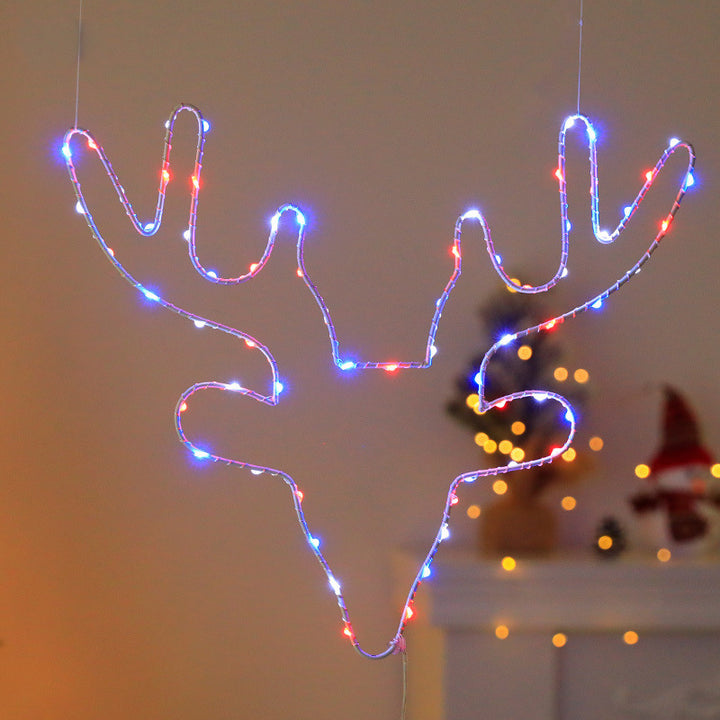 LED wire light string with iron frame for window decoration