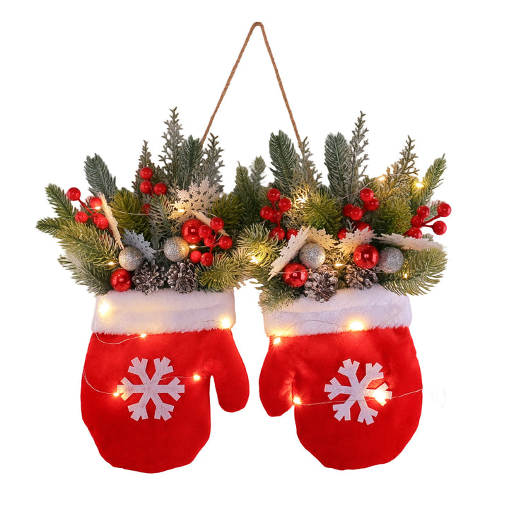 Christmas wreath with glove motif