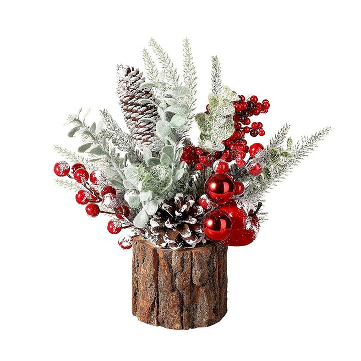 Mini Christmas tree in wooden barrel design