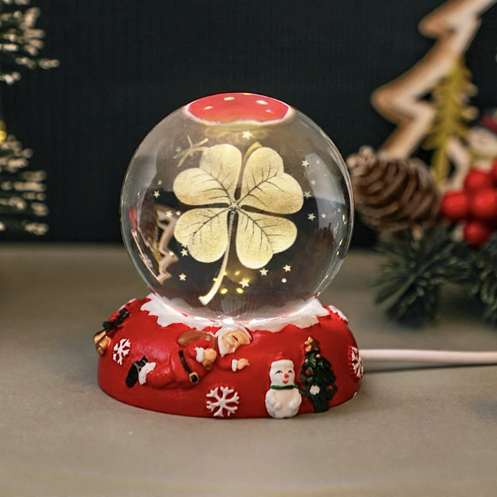 3D Crystal Ball with Engraving and Light Base