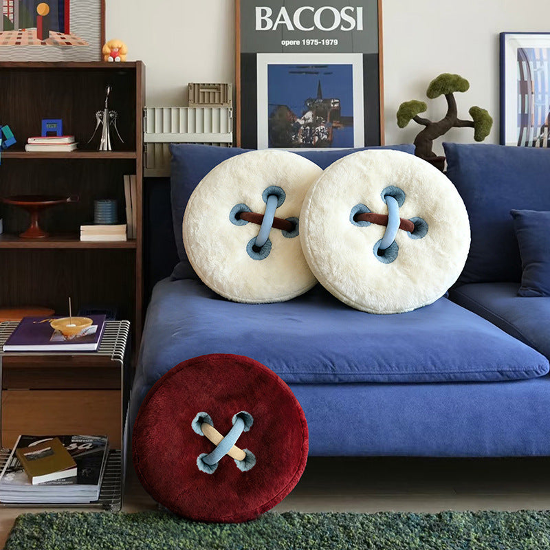 Round cuddle cushion with button, 40 cm