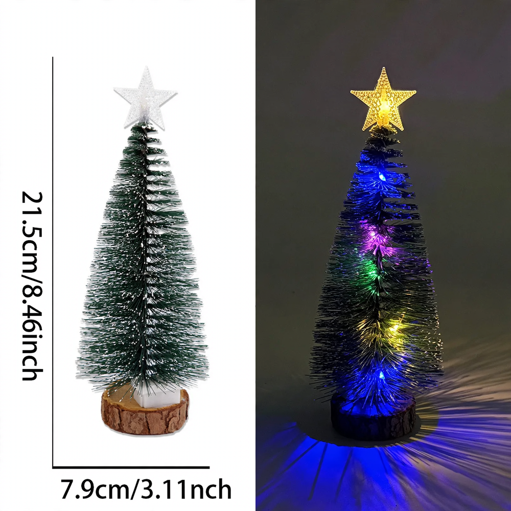 Illuminated Mini Christmas Tree with Snow Look