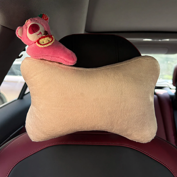 Car pillow with cartoon design, cotton