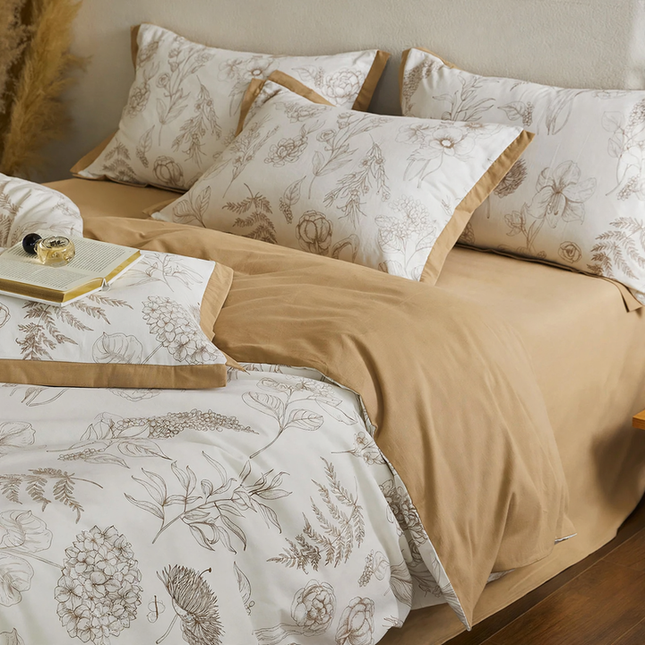 Cotton bedding set, 4-piece, American vintage style