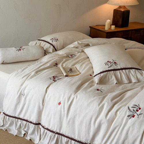 Cotton-linen bedding set, 4-piece
