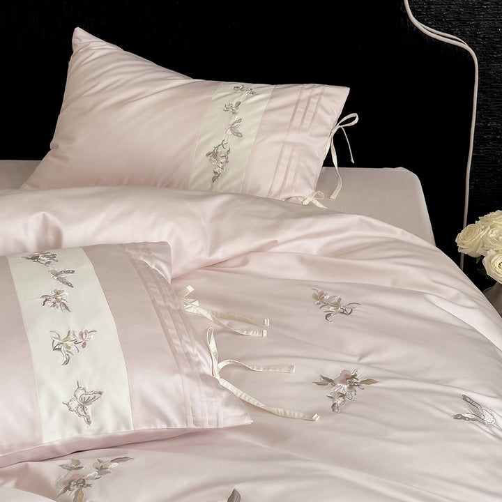 Cotton bed linen set, 100 cotton, embroidered