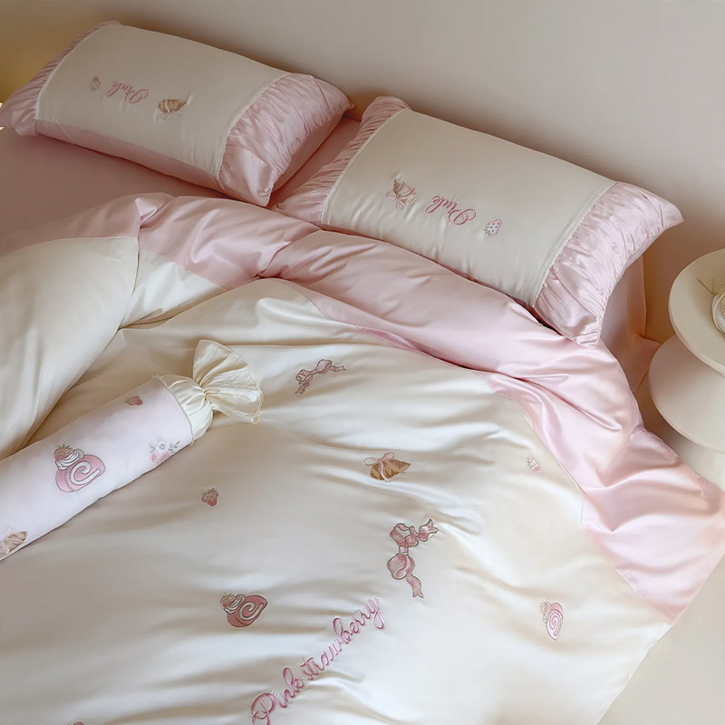 Cotton bedding set 4-piece with embroidery