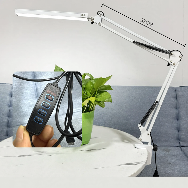 Folding LED Desk Lamp with Long Arm