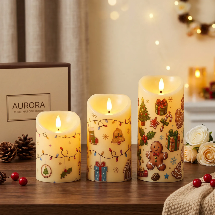 LED Electronic Candles, Set of 3