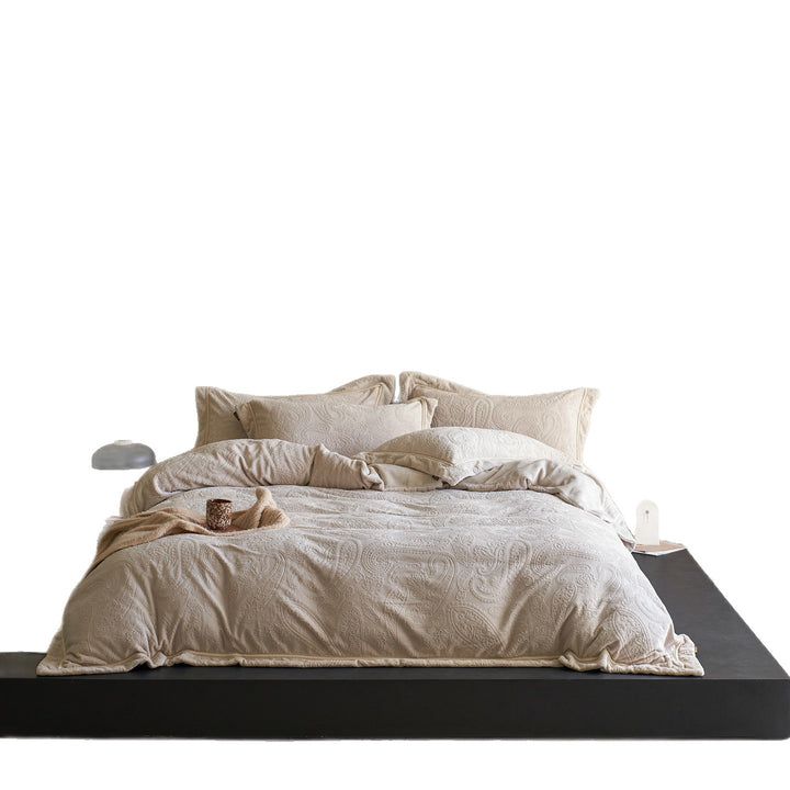 Milk fiber bedding set, 4-piece, embossed