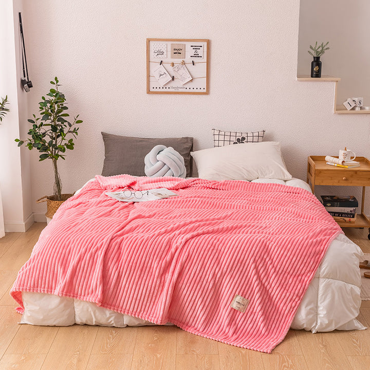 Coral fleece blanket in solid color