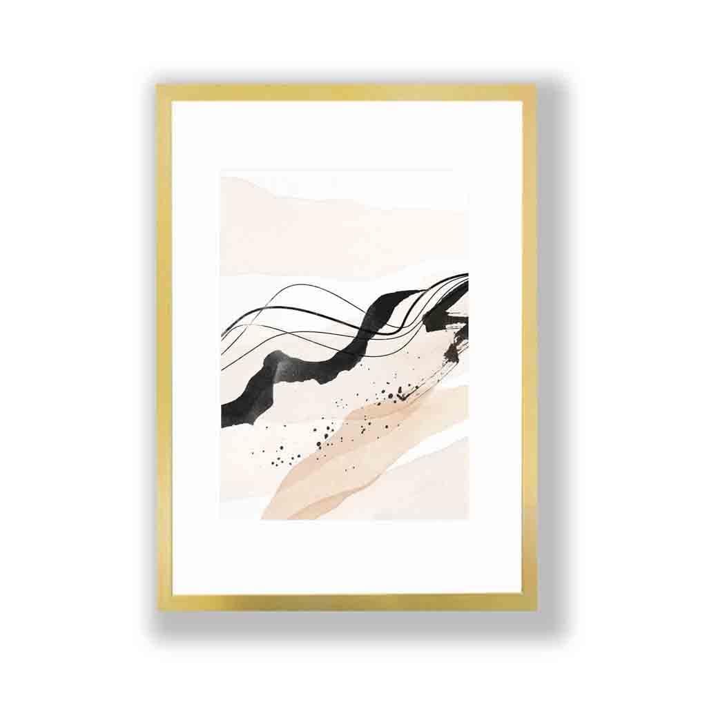 Abstract Beige and Black Landscape 01 | Bowlift