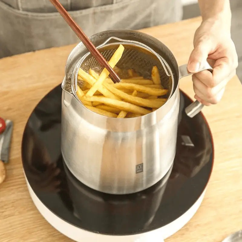 BowLift | 2-in-1 Stainless Steel Fat Filter Pot – Frying & Oil Straining in One