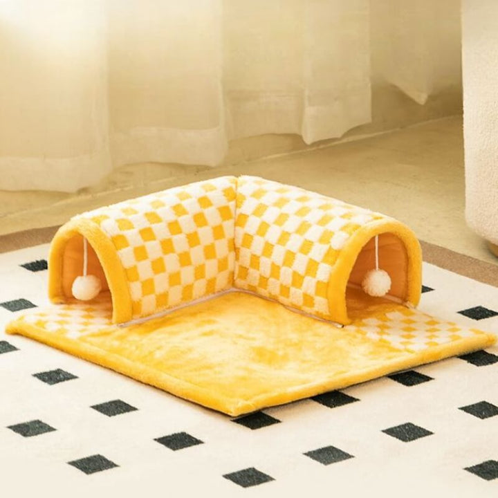 2-in-1 Cat Tunnel Bed - FurryFun Bowlift
