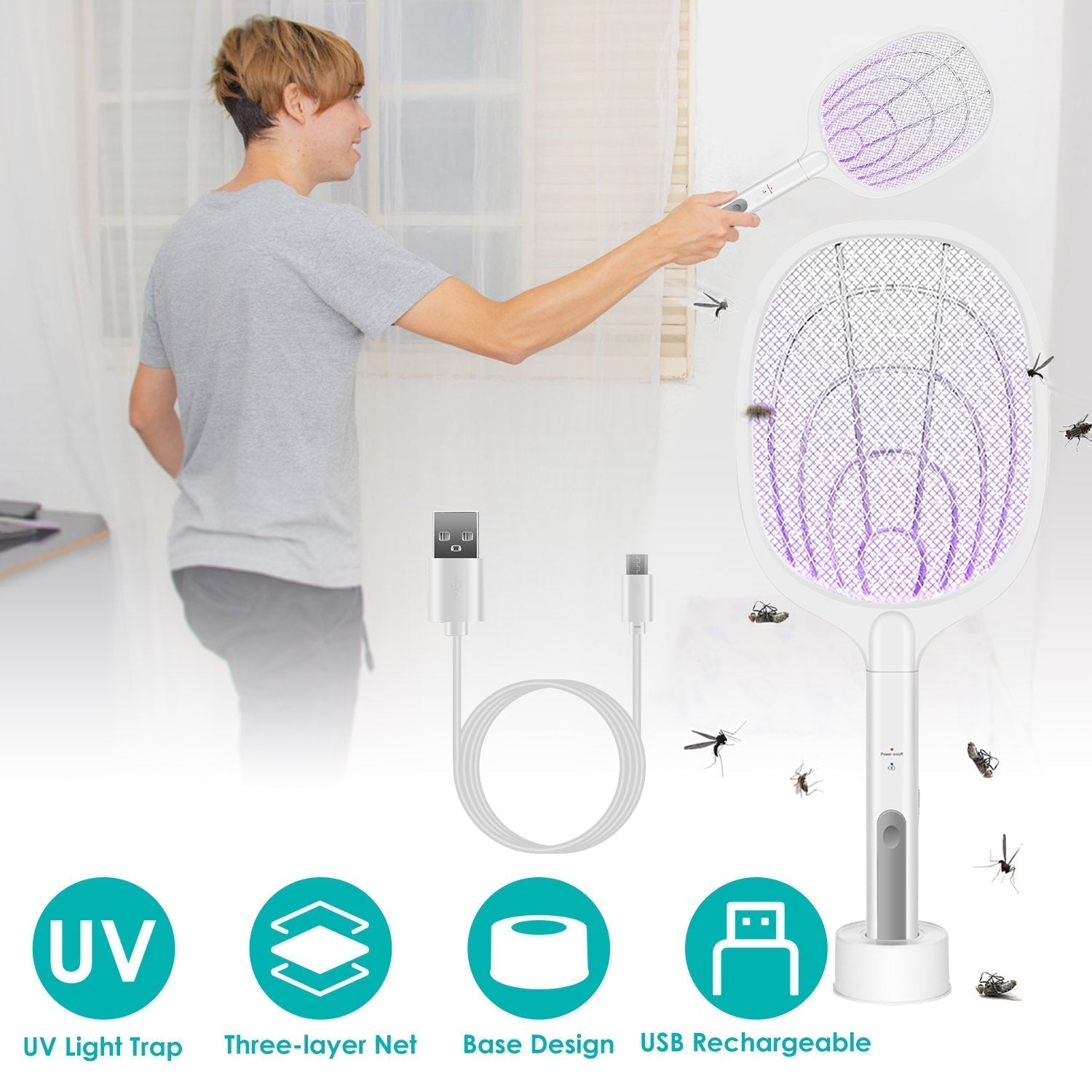 BowLift | 2-in-1 Electric Rechargeable Insect Killer
