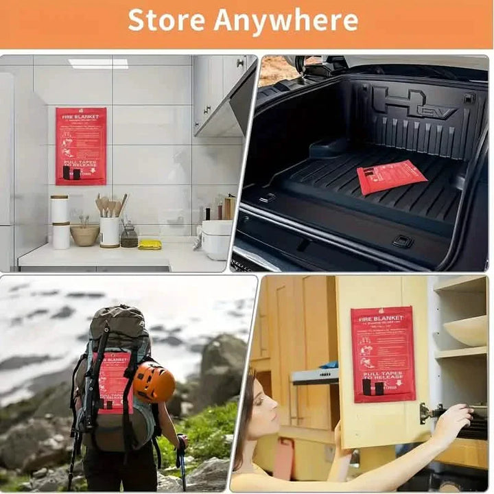 BowLift | 2-Pack: Premium Fiberglass Fire Blankets - Heat Resistant, Compact and Reusable