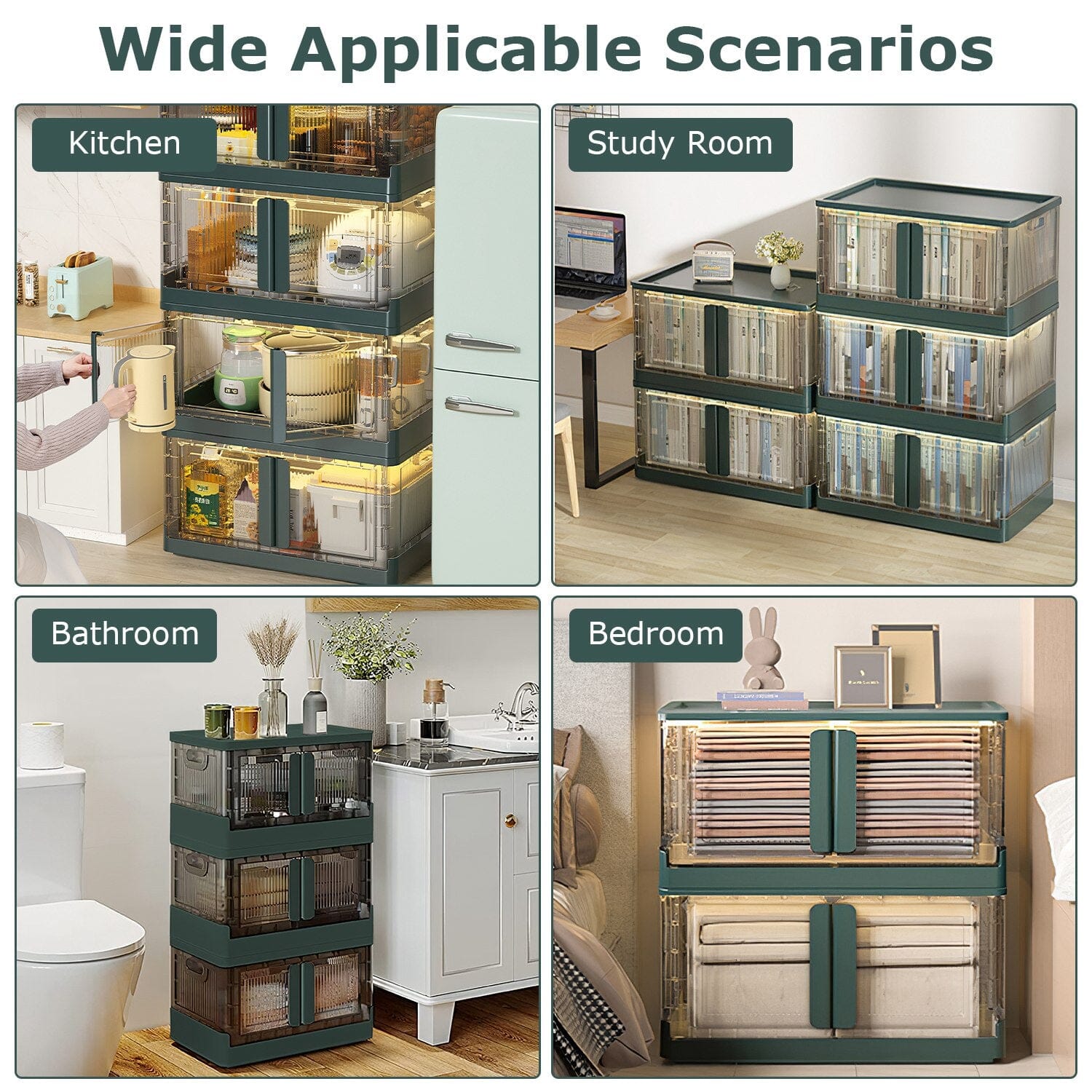 BowLift | 2-piece: Collapsible Stackable Storage Containers with Lid