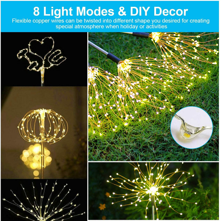 BowLift | 2-piece: Solar-powered star explosion garden lights